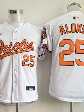 Baltimore Orioles Alonso #25 White Home Jersey